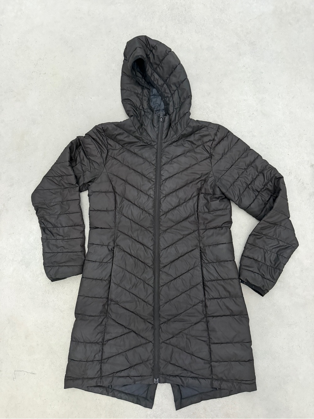 Women's Black Hooded Packable Puffer Coat